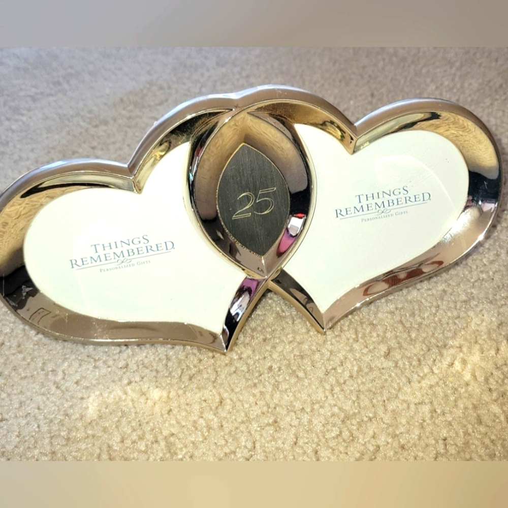 Things Remembered Silver Double Heart Frame